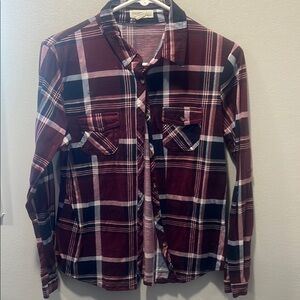 Passport Kids Plaid Button Down Shirt Girls L